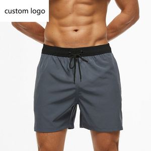 Traje de Baño de Secado Rápido de Alta Calidad para Hombre, Shorts de Surf de Poliéster y Elastano, Diseño Sólido, Tallas Grandes, Venta al Por Mayor - Product Image 4