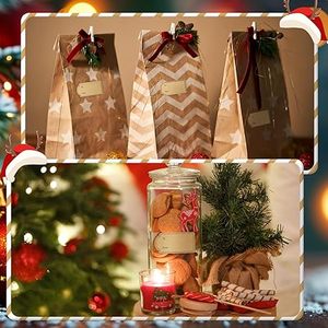 Kraft Món Quà Giáng sinh thẻ tự dính Sticker, từ giáng sinh trang trí dán tên nhãn, kỳ nghỉ trình bày nhãn - Product Image 3