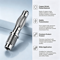 Connecteur mâle banane nickelé 4,0 mm OEM ODM avec filetage M5 selon dessin et échantillon