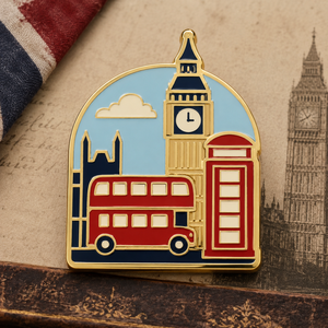 Pin de Solapa de Metal con Temática de Londres, Gran Bibelón y Río Támesis, Souvenir de la Herencia Británica, Venta al por Mayor, Alta Calidad, Personalizado - Product Image 3