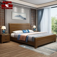 Meuble de chambre double de conception originale, lit double avec fonction de rangement