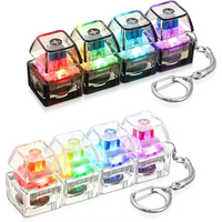 Custom Logo Cartoon Anime Design Acrylic Mechanical Keyboard Keychain Keycap Fidget Clicker Stress Relief Toy with LED Light