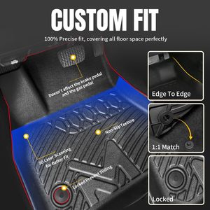 Tapis de sol de voiture imperméables en TPE avec logo personnalisé pour Toyota Land Cruiser Prado LC150 7 places 2010-2022 - Product Image 4