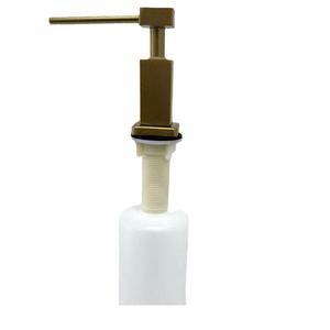 Stainless Steel Manual Soap Dispenser Square Head Wall Mounted <b>Brushed</b> Finish Minimalist Design Convenient Use - Product Image 2