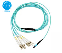 Câble de brassage optique 12 fibres multimode MPO-MPO Aqua Protruding Key B pour gaine LSZH