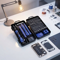 Jeu de tournevis de précision multifonction 115 pièces avec poignée magnétique en plastique, embouts CR-V, OEM, pour ordinateur portable, PC, téléphone, iPhone, MacBook