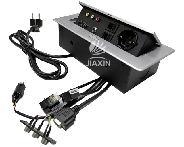 Jiaxin Pop-Up Table Box Hidden Universal Power Socket Automatic Power Electrical Outlet for Desktop