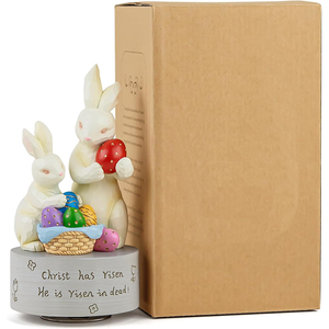 กล่องดนตรีเรซิ่นรูปสัตว์ งานฝีมือประณีต ทำตามสั่ง <span class=keywords><strong>เพลง</strong></span>สุขสันต์วันเกิด ของขวัญกระต่ายอีสเตอร์ ของตกแต่งอเนกประสงค์ - Product Image 5