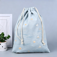 Grande pochette portable en toile écologique avec cordon de serrage, sac réutilisable multi-usage, logo personnalisé pour la promotion de la marque, coffrets cadeaux