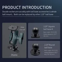 Kit d'adaptateur de support universel VESA pour moniteur PC, compatible avec plaque de moniteur VESA 75x100 avec boule de taille D de 2,25 pouces