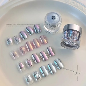 Suministros de Decoración para Uñas con Efecto Espejo Aurora Moonlight, Polvo Brillante de 0.3g, Pigmento Cromado Blanco para Frotar - Product Image 1