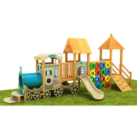 Parc d'attractions en bois playhouse jeux educatif gratuit structure de jeu extérieure