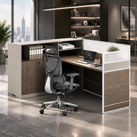 Poste de travail modulaire pour bureau, table de personnel en bois avec cloison en verre et armoire de rangement pour projet de bureau