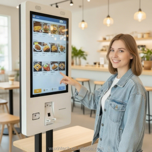 ตู้คีออสก์บริการตนเอง WUXIN รองรับการใช้งานร่วมกันได้ ขนาด 15.6 21.5 23.8 27 32 นิ้ว เครื่องเช็คอิน<span class=keywords><strong>เช็ค</strong></span>เอาท์ หน้าจอสัมผัส เครื่องสั่งซื้อและชำระ<span class=keywords><strong>เงิน</strong></span>ด้วยตนเอง - Product Image 2