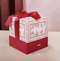 Boîte cadeau de mariage et de fiançailles écologique de luxe, emballage rigide à double couche, laminage mat, matériaux recyclés, personnalisable