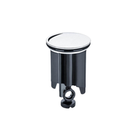 Tapón Universal para Lavabo de Baño de 40 mm, Negro Cromado, Moderno, de Latón, ABS y Goma, Fácil de Limpiar, con 3 Años de Garantía
