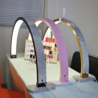 Lampe LED UV demi-lune 30 pouces à commande tactile pour table de manucure et de pédicure, portable en aluminium pour séchage des soins de beauté