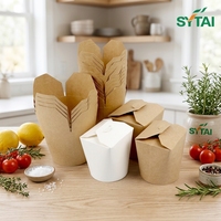 Boîte d'emballage en papier kraft pour nouilles doner, boîte à emporter pour fournisseur chinois de doner, conteneur alimentaire instantané