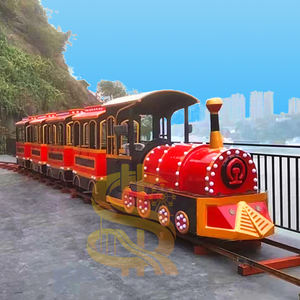 Train touristique sur chenilles pour grands parcs et stations, système de rails en acier robuste, transport panoramique haute capacité - Product Image 2