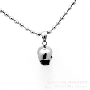 yunnique Unisex <b>Titanium</b> Steel Skeleton Pendant Necklace Simple Stylish Clavicle <b>Chain</b> Jewelry - Product Image 3