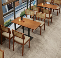Canapé-banc personnalisé pour café, restaurant rapide, mobilier commercial en bois pour café, banquette de restaurant, ensemble table et chaises