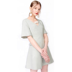 Corea del estilo elegante Oficina Ropa de <span class=keywords><strong>trabajo</strong></span> con cuello <span class=keywords><strong>en</strong></span> V Sexy vestidos Oficina vestido para mujer - Product Image 1