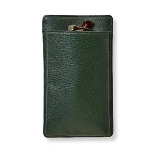 Luxury Genuine Litchi Leather Phone <strong>Bag</strong> Pen <strong>Loop</strong> Travel Slim Eyewear <strong>Sunglasses</strong> case - Product Image 1