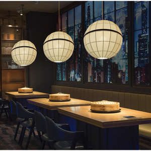Lampe suspendue ronde E27 LED, globe blanc, pour restaurant, café, bar, installation facile - Product Image 5