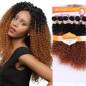 Großhandel African kurze synthetische haar verlängerung weben afro verworrene Haar groß synthetische haar bundles für schwarze frauen