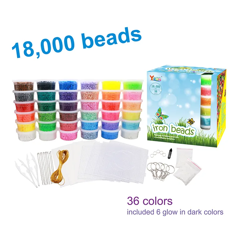 Juguetes Educativos de plástico para manualidades, Kit de cuentas de fusible, 36 colores, 5mm, Perler Hama, juguetes, superventas de Amazon