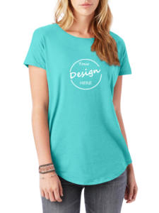 Vente en gros dames Scoop bas t-shirts personnalisé imprimé strass 95% coton 5% Spandex respirant décontracté solide uni teint - Product Image 4