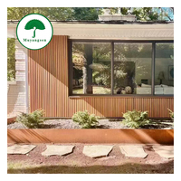 Panneaux muraux décoratifs extérieurs en composite bois-plastique (WPC) 3D, design populaire, rainurés, emboîtables, imperméables, pour façade de magasin