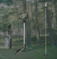 Q05 Tripod Tongkat Swafoto, Pegangan Dudukan Kamera Ponsel Rotasi 1580 BT Nirkabel Dapat Ditarik 360 Mm Semua Dalam 1 Dapat Diperpanjang