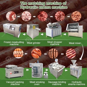 Relleno automático de salchichas Rojas, relleno de <span class=keywords><strong>perro</strong></span> caliente, fabricante de salami, pequeña máquina fresca automática con enlazador - Product Image 5