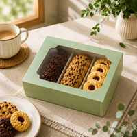 Scatola per Biscotti Personalizzata in Cartone Biodegradabile con Finestra, per Imballaggio Alimentare e Prodotti da Forno