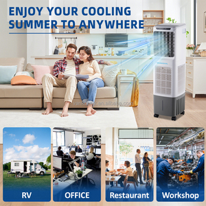 Pin Lithium Di Động Có Thể Sạc Lại Điều Hòa Không Khí Quạt Làm Mát Năng Lượng Mặt Trời AC DC Làm Mát Không Khí Nước Cooler Fan Điều Hòa Không Khí - Product Image 3