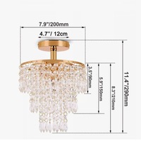 Lustre de plafond encastré moderne en cristal K9 de luxe, simple, rond, réglable en hauteur, LED pour salon
