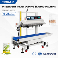 Machine de scellage thermique à bande continue verticale et horizontale durable de haute qualité pour l'alimentation, avec imprimante de date, prix usine