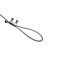 Câble de suspension d'éclairage réglable OEM avec extrémité à boucle et pince de fixation, en acier galvanisé/acier inoxydable pour luminaires.