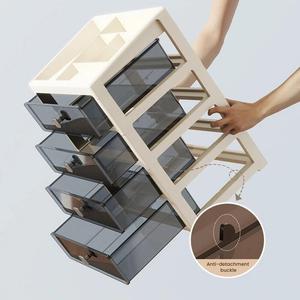 <span class=keywords><strong>4</strong></span>層式学生用文房具収納引き出し、デスクトップ用プラスチック製ジュエリー・コスメティックキャビネット、ミニデスク引き出しオーガナイザー - Product Image 4