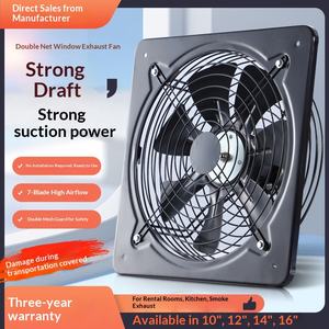 खिड़की प्रकार लोहे के निकास प्रशंसक घरेलू रसोई वेंटिलेशन पंखे किराये के कमरे शक्तिशाली 1400w रेंज हुड मूक उच्च पवन 4 इंच - Product Image 2