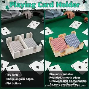 Wooden <b>Playing</b> <b>Card</b> Storage Rack 20 Cm X 20 Cm Desktop Game <b>Card</b> Holder For Parties And Festivals - Product Image 3