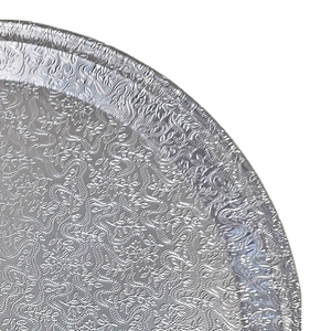 ถาดฟอยล์อลูมิเนียมลายนูนสำหรับใส่อาหารแบบแบน ขนาด 12 14 16 18 นิ้ว มาตรฐาน EU Pack OEM เกรดอาหาร พร้อมฝาพลาสติก PP - Product Image 4