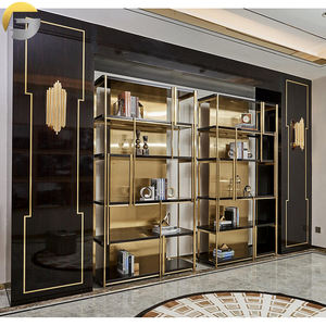 Estantería de Metal VV0508 para Hotel, armario personalizado, marco de acero inoxidable con capas de mármol, nuevo producto - Product Image 1