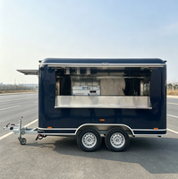 Aobote pour remorque alimentaire de style rétro avec cadre en aluminium, double essieu tandem, équipement de cuisine personnalisable, résistant à la rouille, facile à utiliser