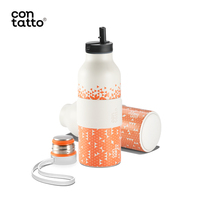 Expédition immédiate : Gobelet isotherme 7 couches 500 ml, motif géométrique élégant, en acier inoxydable 304, avec manchon, maintien thermique 12-24h
