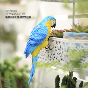 Ornements de jardin Ornements suspendus Vente en gros Perroquet artificiel <span class=keywords><strong>Oiseau</strong></span> Décoration Pots suspendus Figurine de perroquet d'extérieur Statue - Product Image 6