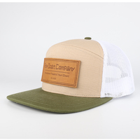 Topi Trucker Gorras Jaring Katun 7 Panel Berkualitas Tinggi Custom, Model 168 Topi Snapback Polos
