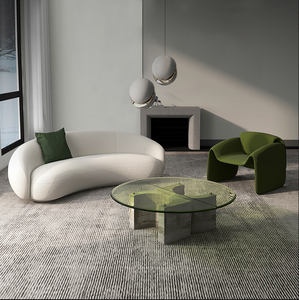 أثاث غرفة معيشة فاخر أريكة فرنسية منحنية بألوان زاهية لغرفة معيشة صغيرة أريكة منحنية - Product Image 5