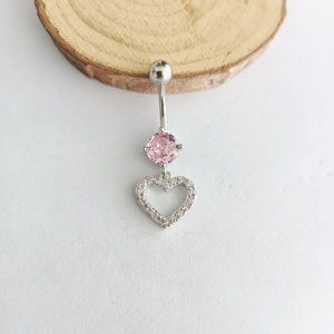 Nuovi <span class=keywords><strong>Piercing</strong></span> all'<span class=keywords><strong>Ombelico</strong></span> da Donna Sexy in Acciaio Inossidabile <span class=keywords><strong>Oro</strong></span> e Argento a Forma di Cuore con Zirconi Multicolore Gioielli per il Corpo - Product Image 5